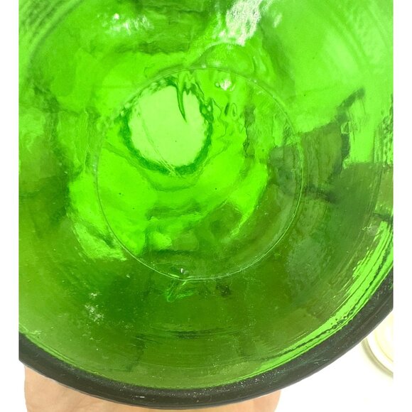 Vintage Embossed Green Glass Refrigerator Water Bottle Gold Metal Lid 32 Oz Lid - Picture 9 of 11